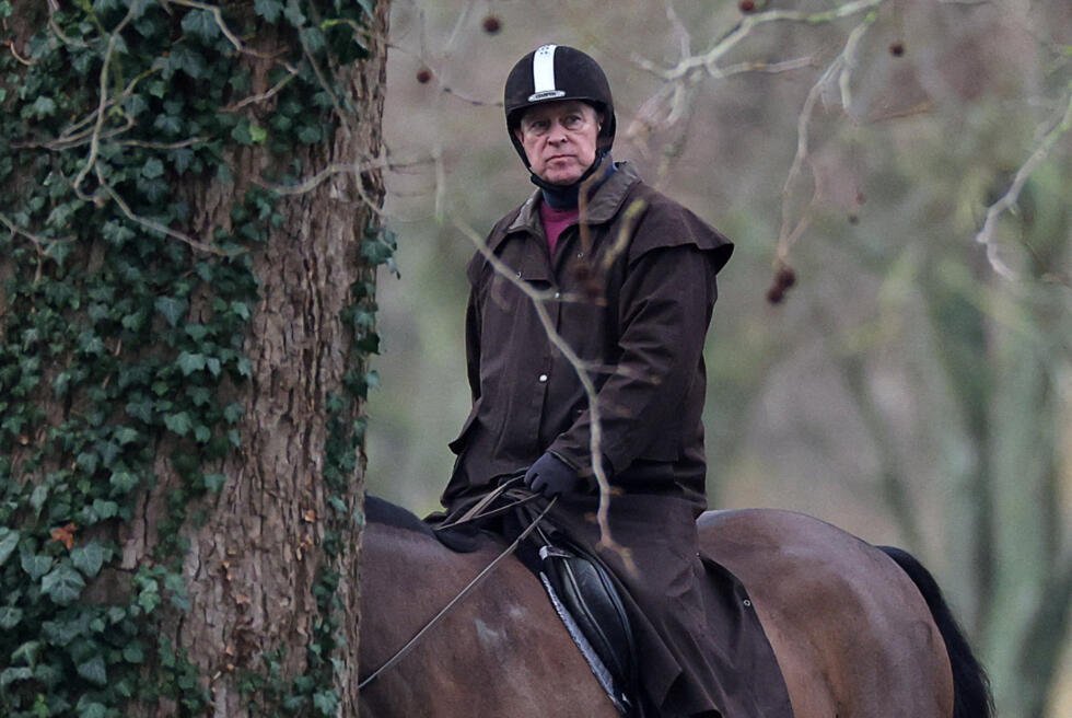 Andrew Mountbatten-Windsor monta a caballo en Windsor Great Park el 2 de febrero de 2026.