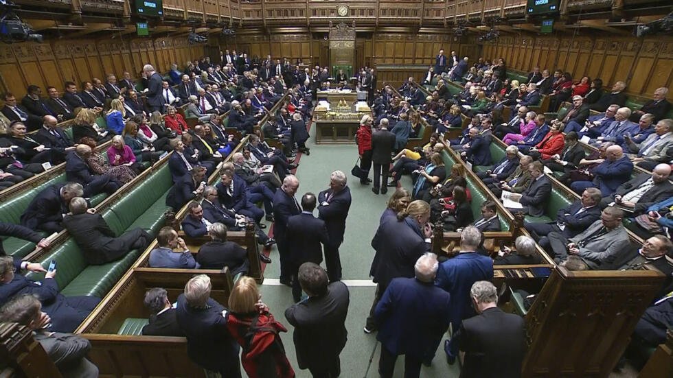 MP's gather in the House of Commons ahead of the second reading vote on the emergency Rwanda migrants plan in London, United Kingdom on December 12, 2023.