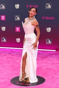 MIAMI, FLORIDA - FEBRUARY 19: Maria Becerra attends Univision's 38th Premio Lo Nuestro at Kaseya Center on February 19, 2026 in Miami, Florida. (Photo by Romain Maurice/WireImage)