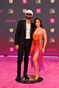 MIAMI, FLORIDA - FEBRUARY 19: Jay Wheeler and Zhamira attends Univision's 38th Premio Lo Nuestro at Kaseya Center on February 19, 2026 in Miami, Florida. (Photo by Ivan Apfel/Getty Images)
