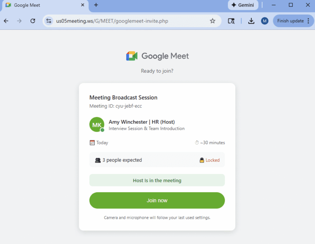 Ejemplo de typosquatting .