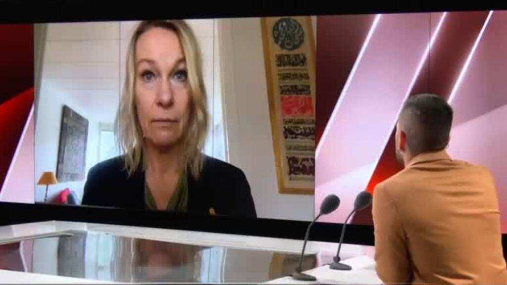 Karolina Lindholm, representante de ACNUR en Líbano, durante La Entrevista de France 24 en la que alerta sobre el creciente temor a una crisis humanitaria similar a la de Gaza.