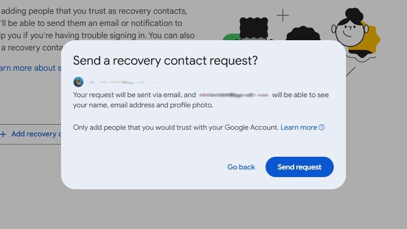 contactos de recuperación de Google