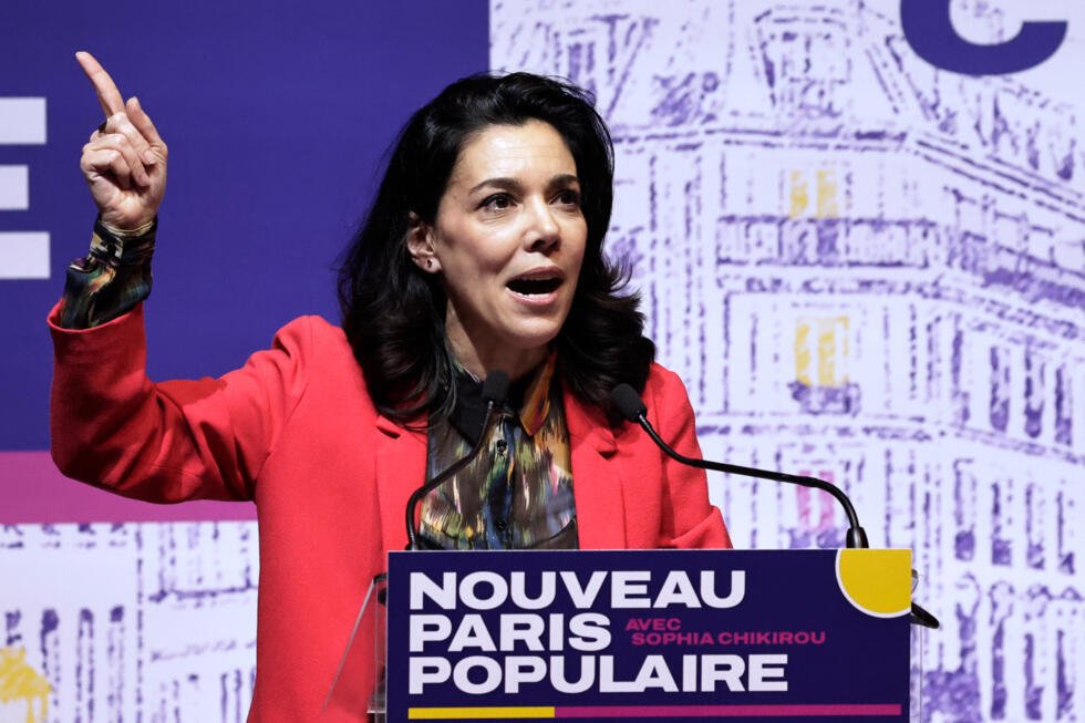 Sophia Chikirou, candidata de La Francia Insumisa a la Alcaldía de París, en su mitin en el Cirque d'Hiver, el 30 de enero de 2026.