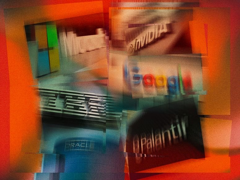 Collage de las gigantes de la tecnología. 