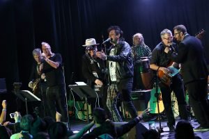 LAS VEGAS, NV - NOVEMBER 18: Members of the band 'Autenticos Decadentes' perform onstage during ASCAP, BMI, SESAC & LOS PRODUCERS Charity Concert Gala at Fremont Country Club on November 18, 2015 in Las Vegas, Nevada.