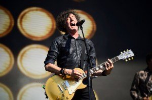 Roberto Musso of El Cuarteto de Nos performs during the second day of the "Vive Latino" music festival at GNP stadium in Mexico City on March 16, 2025.