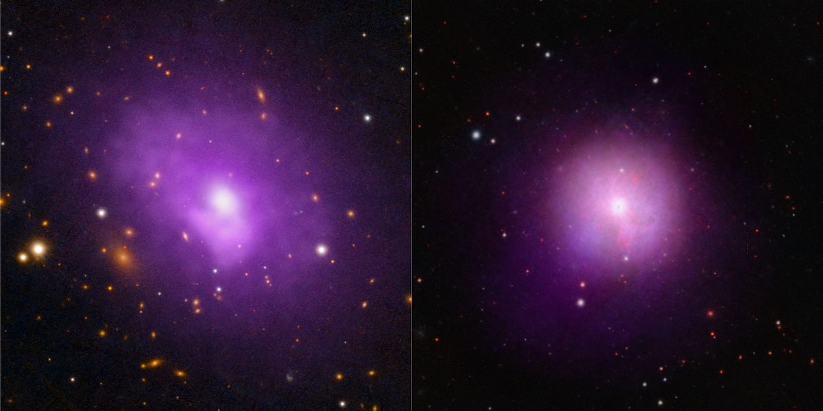 Visión de rayos x de los cúmulos estelares Abell 478 y NGC 5044
