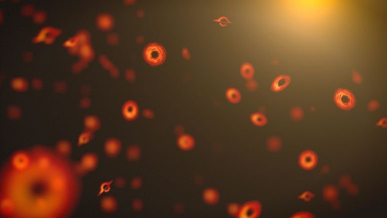 Concepto de pequeños agujeros negros primordiales.