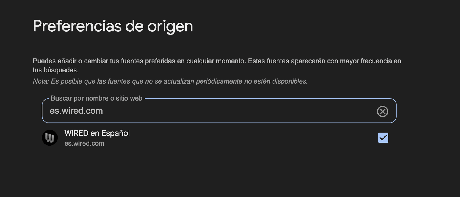 Cómo configurar WIRED como tu fuente preferida de Google.