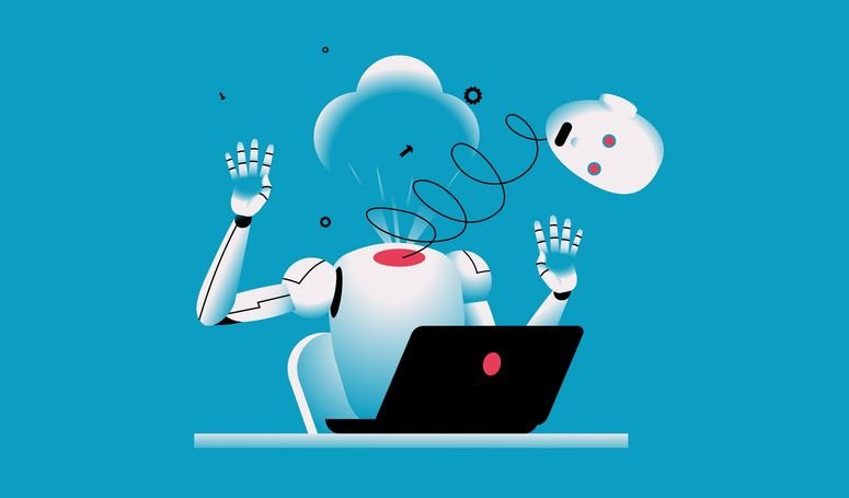 Ilustración de un robot que explota tras fallar