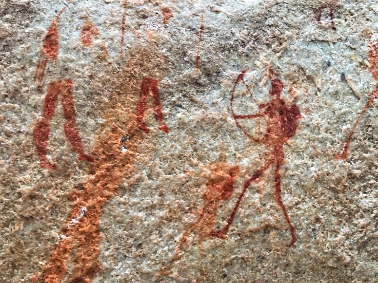 Pinturas rupestres de los bosquimanos en las montañas de Cederberg, Sudáfrica