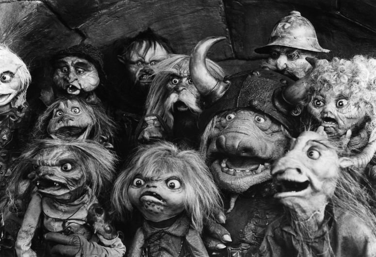 Duendes en una escena de la película Laberinto, 1986.