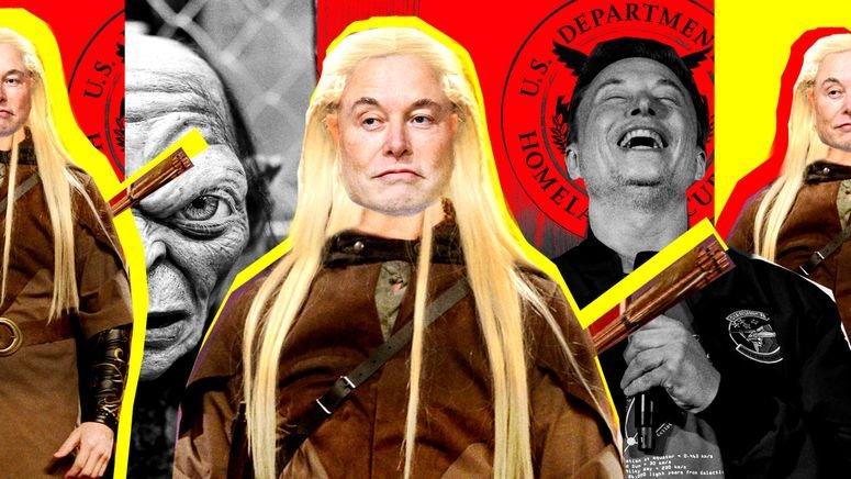 Elon Musk se disfrazó de un personaje de El Señor de los Anillos, sello del Departamento de Seguridad Nacional de los Estados Unidos.