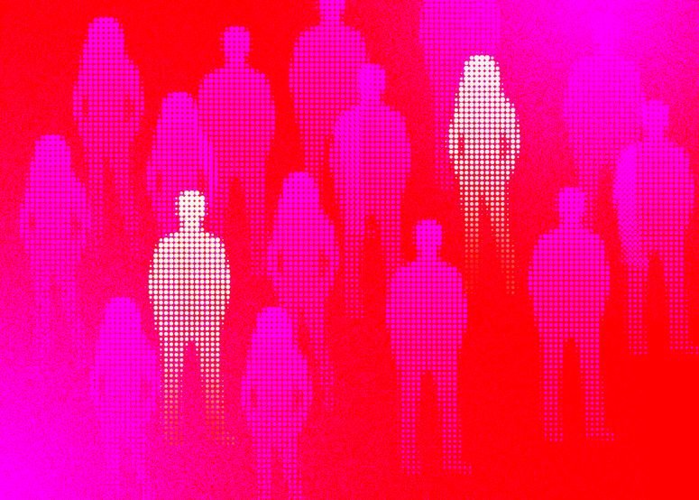 Imagen de personas blureadas. 
