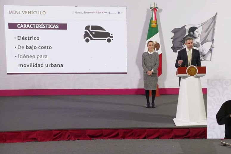 Claudia Sheinbaum presentando el plan de la armadora Olinia.