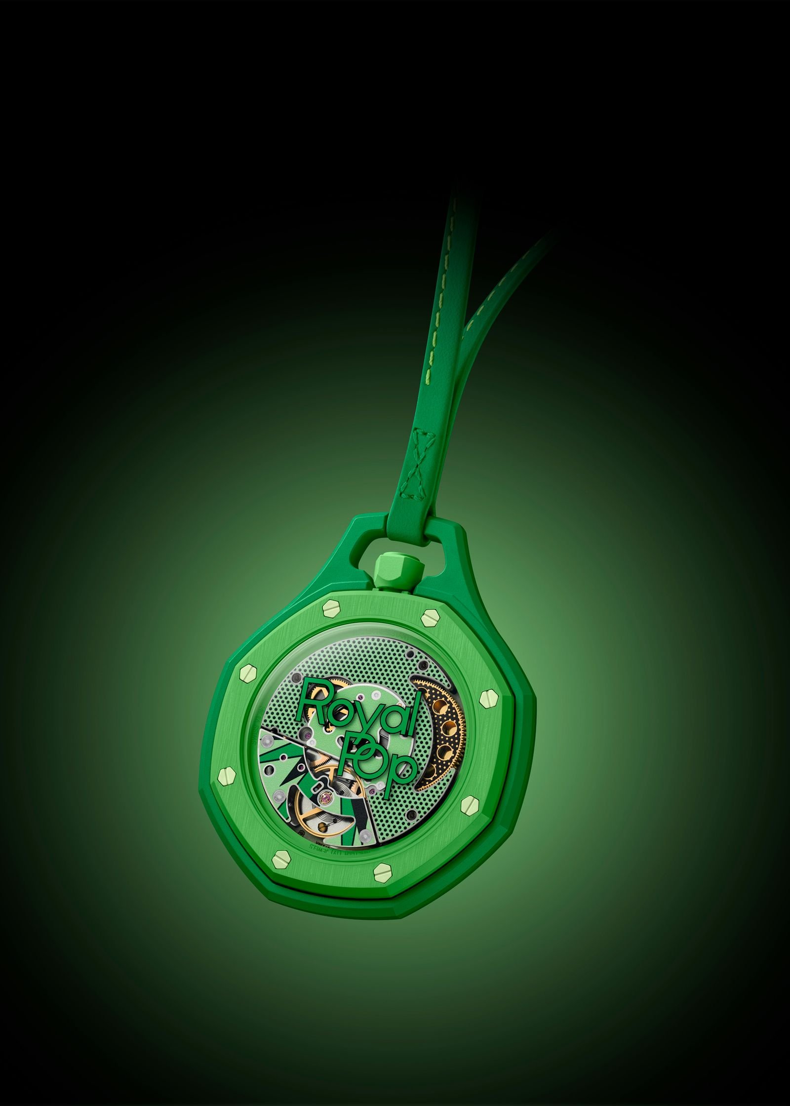 Reloj de bolsillo Royal Pop color verde Green Eight.