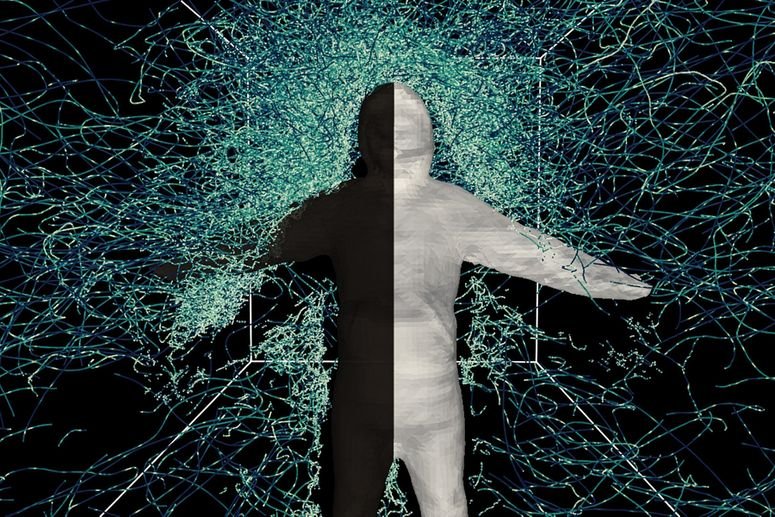 Los investigadores observaron cómo volaban los mosquitos alrededor de personas que vestían trajes de protección, uno negro y otro blanco.