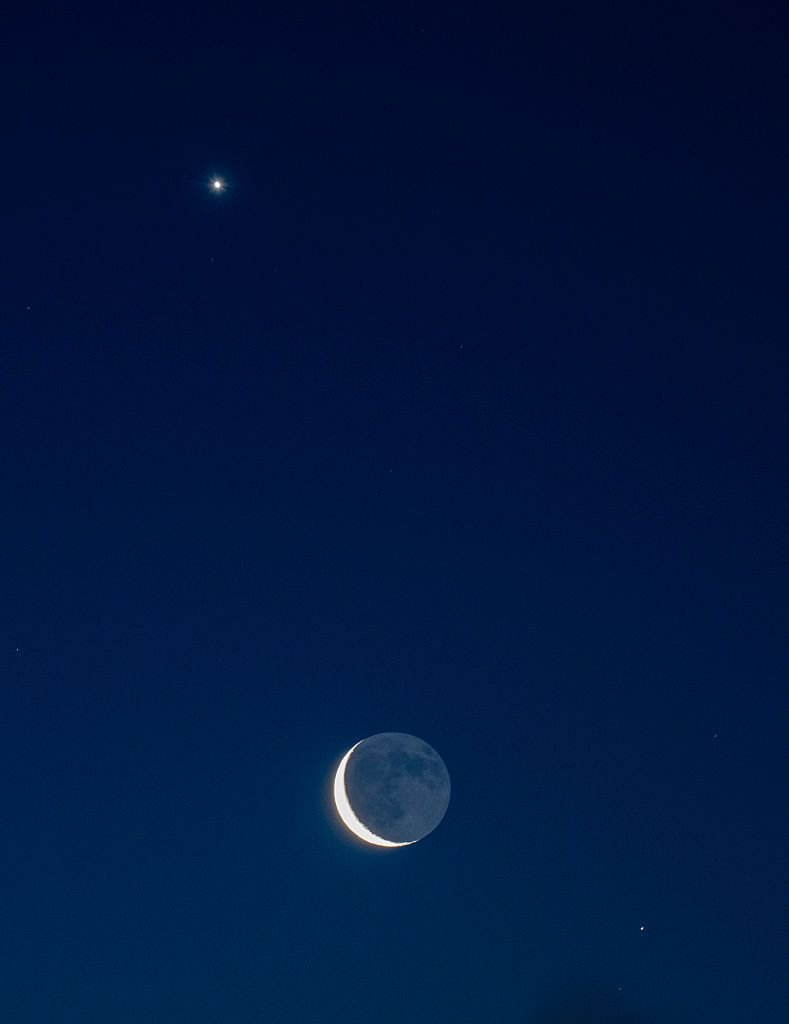 Foto de una clsica conjunción lunar con Venus.