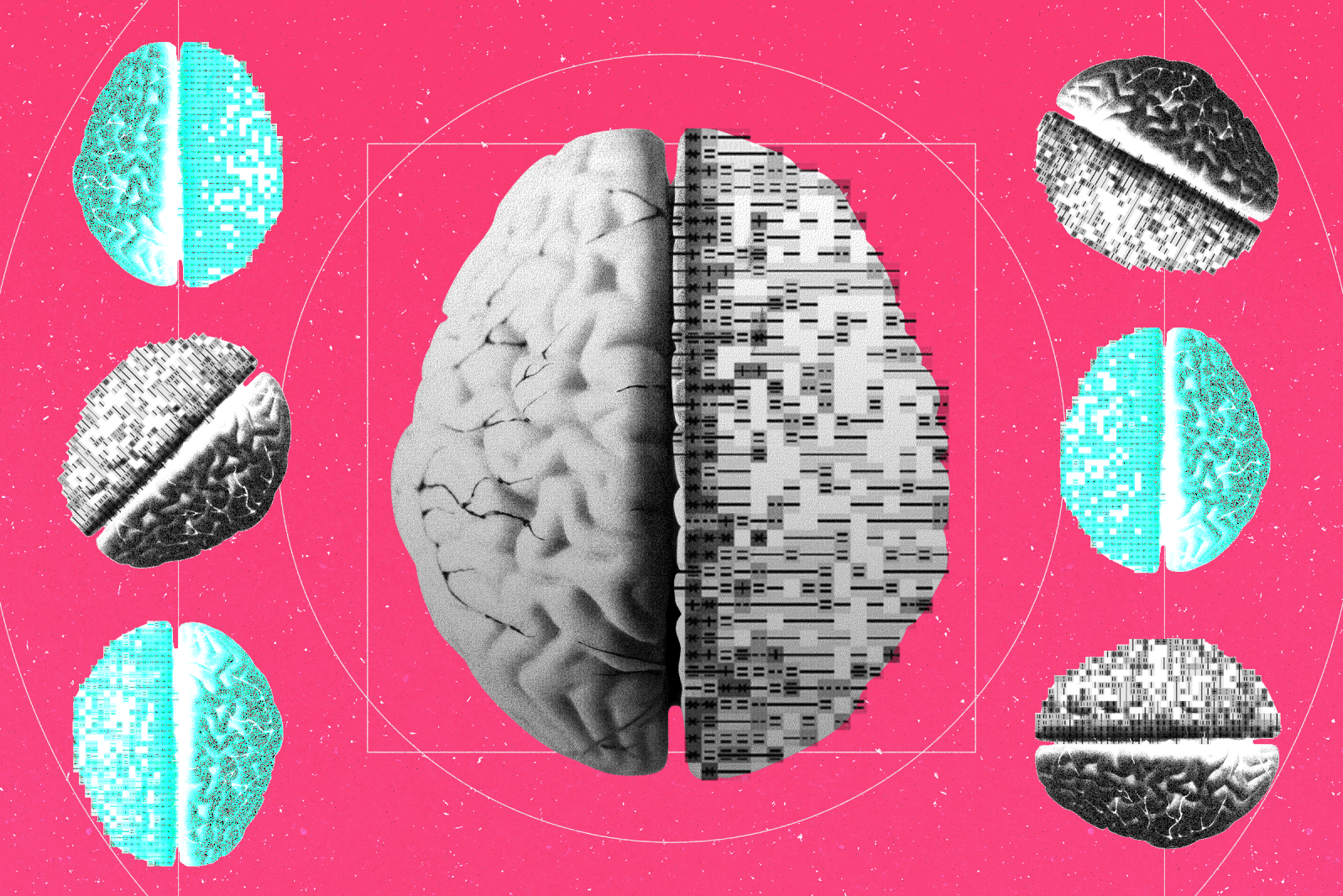 Collage de un cerebro.