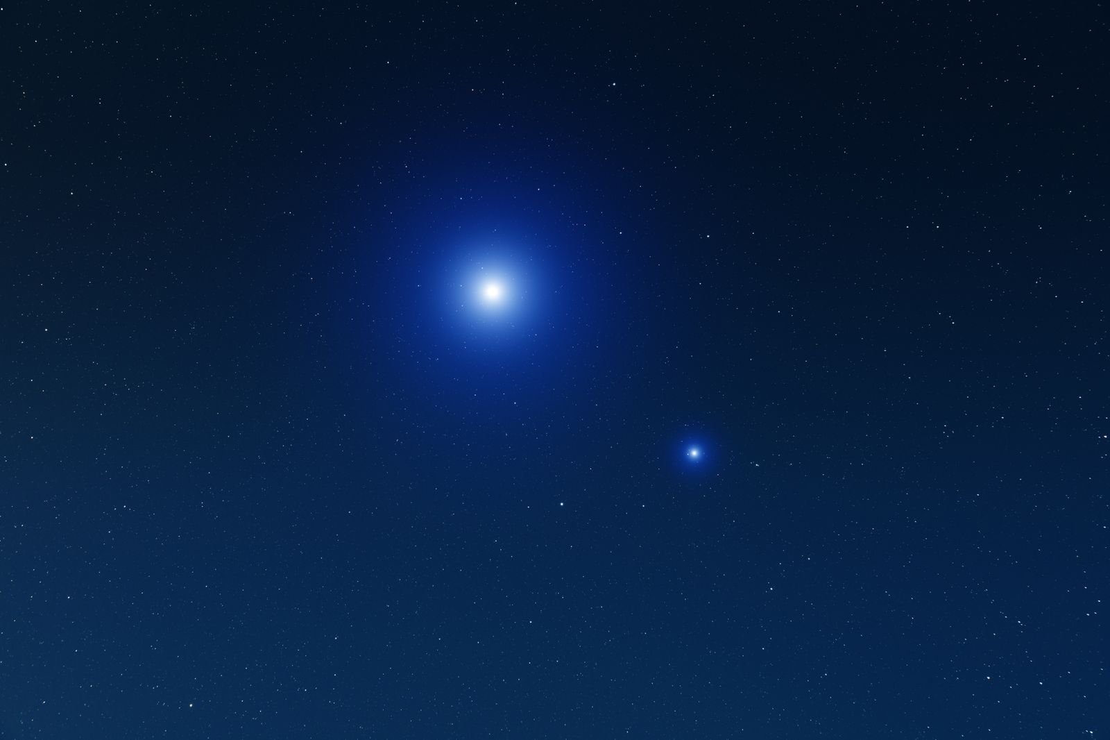 Fotografía de una conjunción entre estrellas. Así es como probablemente se vería el acercamiento de Venus y Spica.